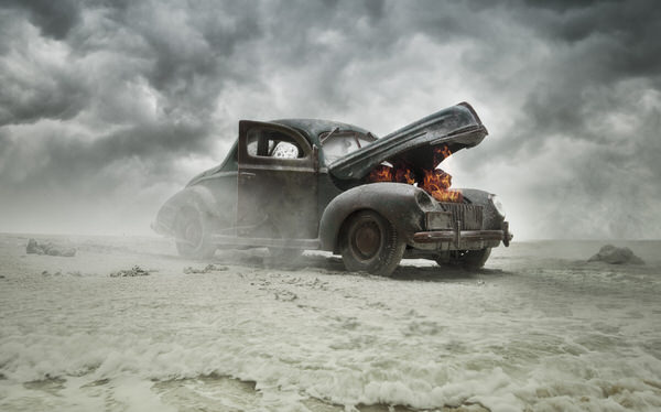 Photograph Ramiro Cueva Car On Fire on One Eyeland
