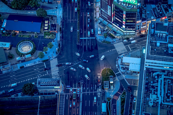 Photograph Yoshitaka Aida An Intersection In Osaka City on One Eyeland