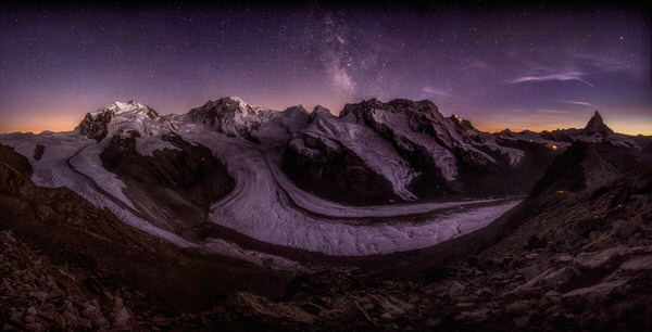 Photograph Peter Svoboda Monte Rosa Massive In The Night on One Eyeland