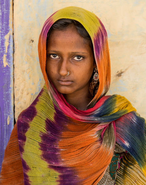 Photograph Kent Schaffer Young Girl In Luni Rajasthan on One Eyeland