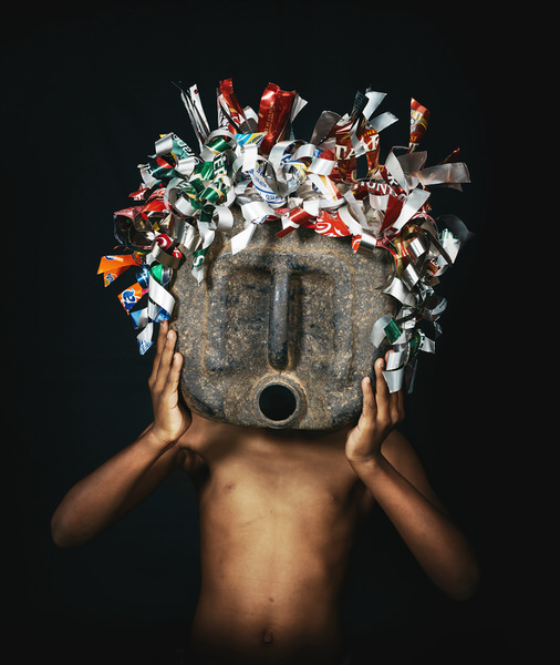 Photograph Shawn Van Eeden African Trash Mask Grey on One Eyeland