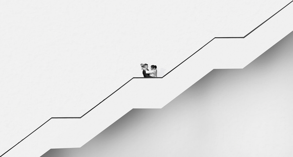 Photograph Pavel Pomoleyko Kiss On The Stairs on One Eyeland