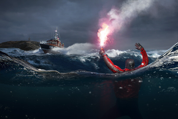 Photograph Jacob Muller Snsm Sea Rescue Fire on One Eyeland