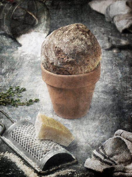 Photograph Steven Moeder Rustic Bread In Terracotta Pot on One Eyeland