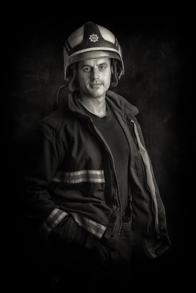 Photograph Clive Hall Fire Fighter on One Eyeland