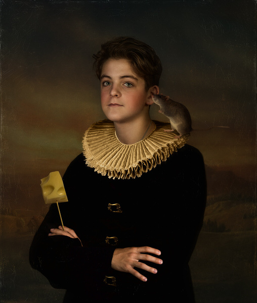 Photograph Svetlana Melik Nubarova Portrait Of A Young Man With Cheese on One Eyeland