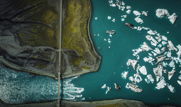 Photograph Patrick Curtet Iceland From The Air on One Eyeland