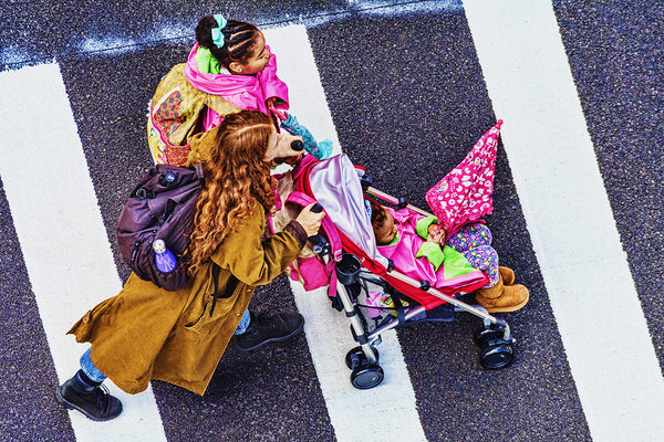 Photograph Mitchell Funk Colorful Baby Carriage From Above on One Eyeland