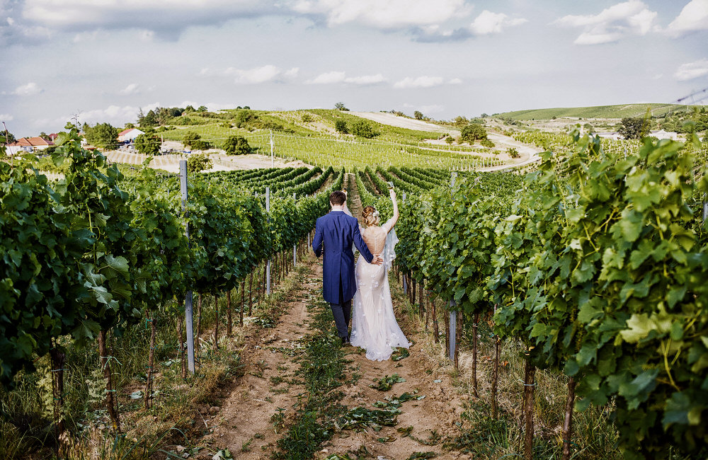 Photograph Mia Mirrelli Newlyweds In A Vineyard on One Eyeland