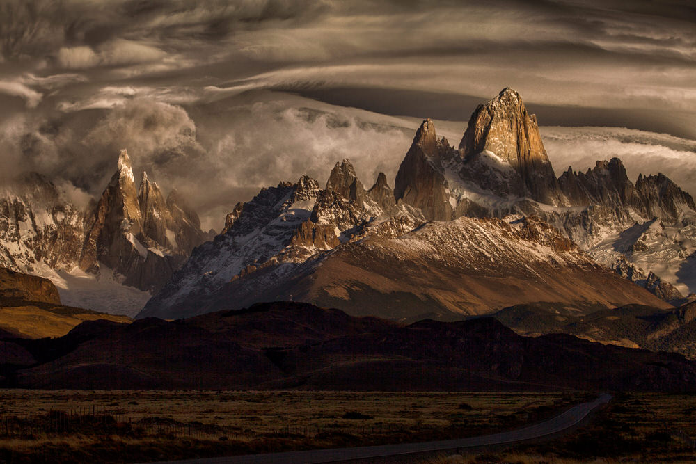 Photograph Peter Svoboda Stripped Sky Over The Patagonia Towers on One Eyeland