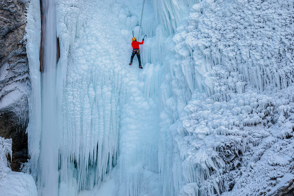 Photograph Jaka Ivancic Frozen Waterfall Climbing on One Eyeland