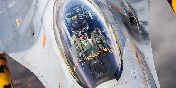 Photograph Rastislav Margus F16am Fighting Falcon Pilot on One Eyeland