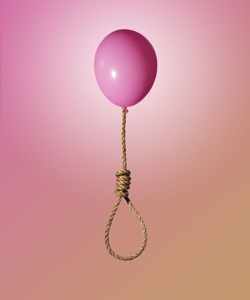 Photograph Francesco Zerilli Balloon Lifting Hangmans Noose on One Eyeland