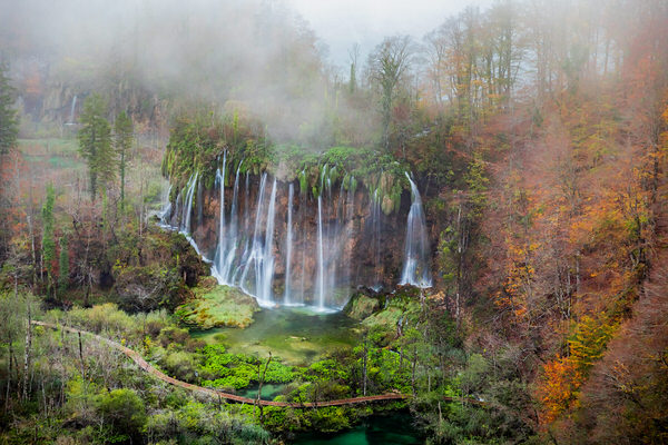 Photograph Jaka Ivancic Moody Autumn Morning At Plitvice Lakes on One Eyeland