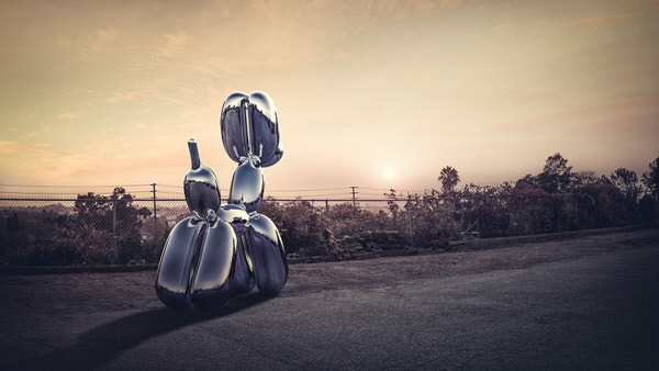 Photograph Justin Carrasquillo Dog Statue Cgi Sunset on One Eyeland