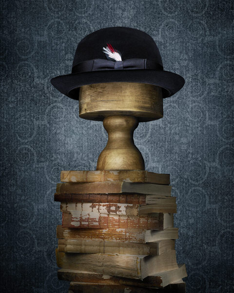 Photograph Steven Moeder Derby Hat And  Books on One Eyeland