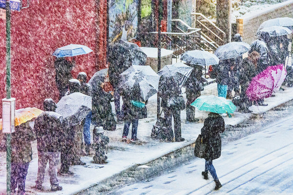 Photograph Mitchell Funk Snow Nyc on One Eyeland