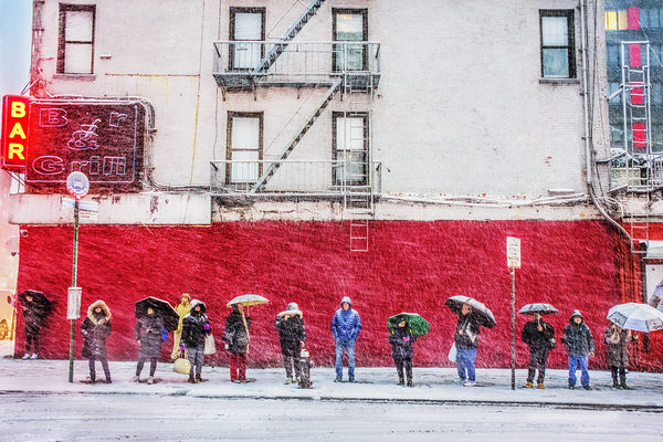 Photograph Mitchell Funk Bus Stop In The Snow on One Eyeland