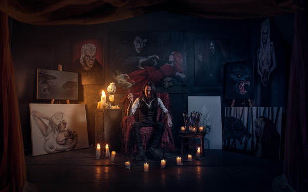 Photograph Clinton Lofthouse Dark Artist on One Eyeland