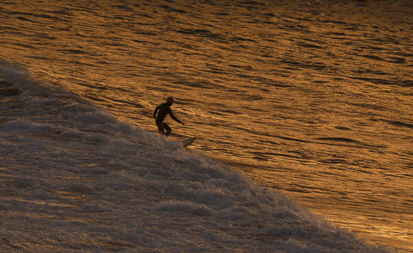 Photograph Steve Turner Surfer In Sunset on One Eyeland
