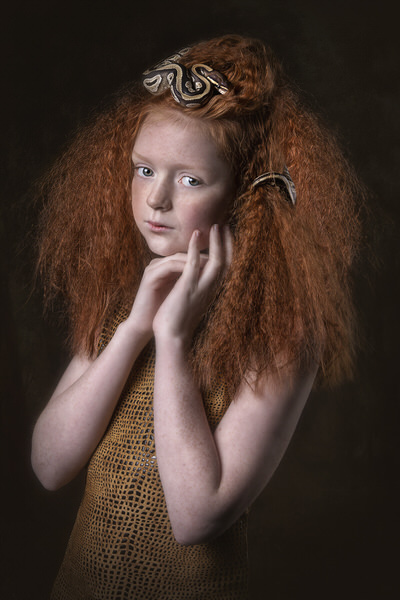 Photograph Carola Kayen Mouthaan Nina And Her Friend The Snake on One Eyeland