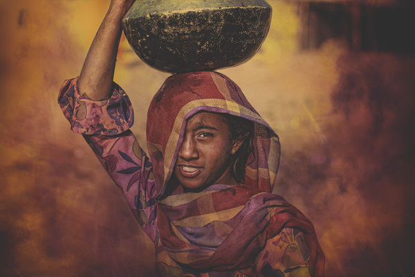 Photograph Svetlin Yosifov Tribal Girl Getting Water on One Eyeland
