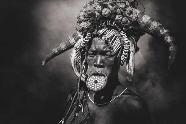 Photograph Svetlin Yosifov Mursi Tribe Lip Plates on One Eyeland