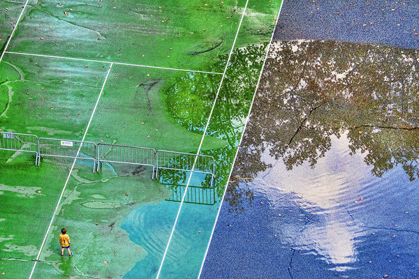 Photograph Mitchell Funk Tennis Court Lines on One Eyeland