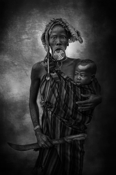 Photograph Svetlin Yosifov Woman And Child Mursi on One Eyeland
