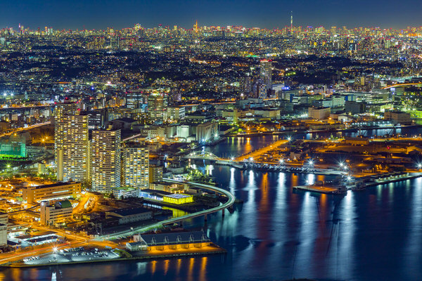 Photograph Jin Tamaoki Night At Yokohama Bay on One Eyeland