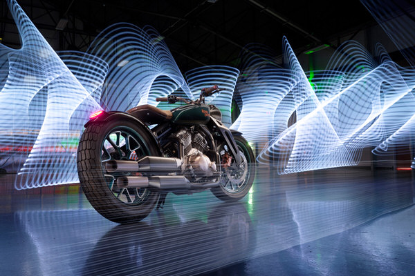 Photograph Nigel Harniman Royal Enfield Motorcycles Kx Concept on One Eyeland