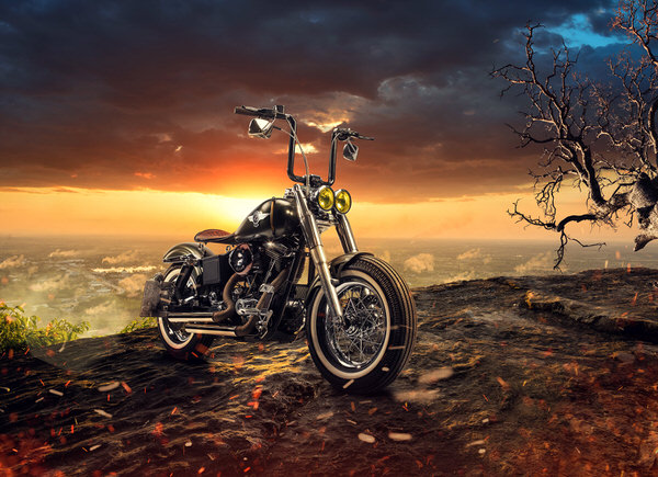 Photograph Roman Demchenko Harleydavidson Fatbob Custom on One Eyeland