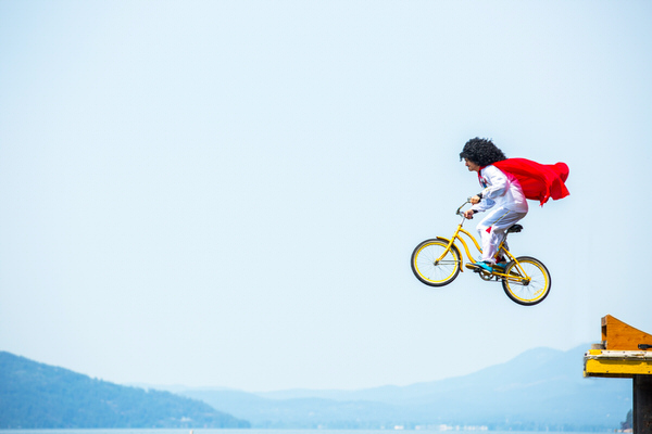 Photograph Woods Wheatcroft Stuntman Superhero on One Eyeland