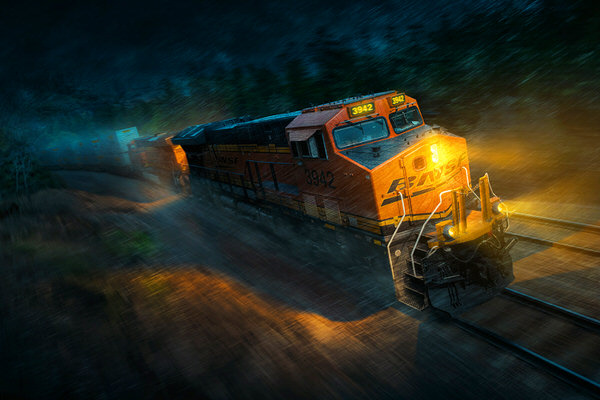 Photograph Blair Bunting Freight Train 2 on One Eyeland