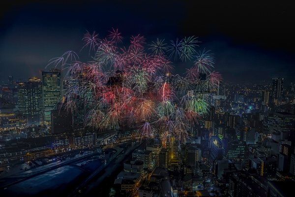 Photograph Yoshitaka Aida Fireworks In A City on One Eyeland