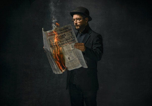 Photograph Marc Sabat Burning News on One Eyeland