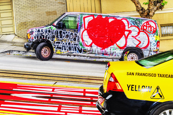 Photograph Mitchell Funk San Francisco Taxi Cab on One Eyeland