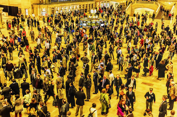 Photograph Mitchell Funk Grand Central Crowds on One Eyeland