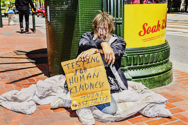 Photograph Mitchell Funk Testing For Human Kindness on One Eyeland