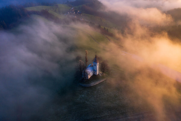 Photograph Remo Daut Moody Slovenian Sunrise on One Eyeland