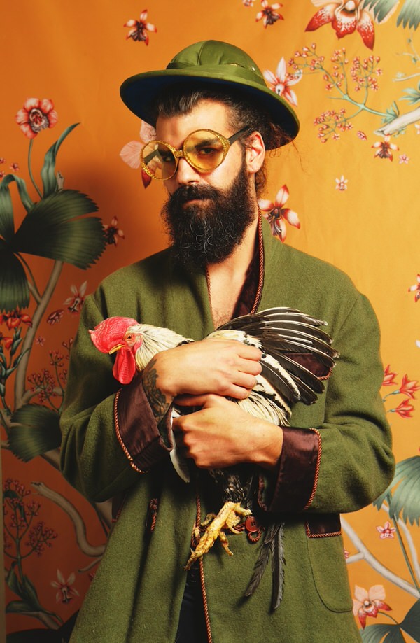 Photograph Kiril Stanoev Man With Rooster on One Eyeland