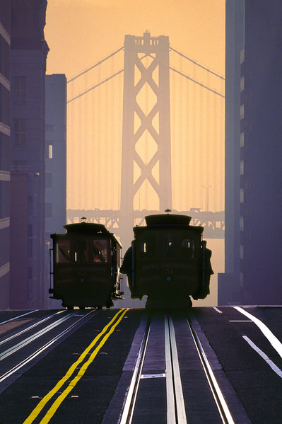 Photograph Mitchell Funk California Street Cable Cars on One Eyeland