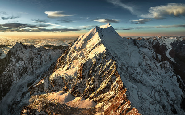 Photograph Stephan Romer Aoraki Mt Cook on One Eyeland