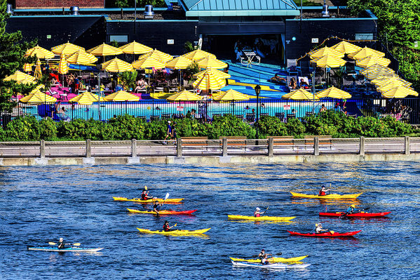 Photograph Mitchell Funk Canoeing In The East River on One Eyeland
