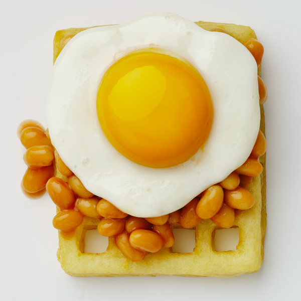 Photograph Karen Thomas Fried Egg And Beans On Birds Eye Potato Waffle on One Eyeland