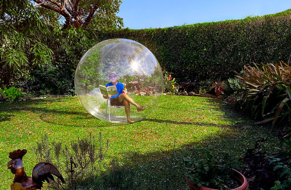 Photograph George Kamper Bubble Boy Out On The Lawn on One Eyeland