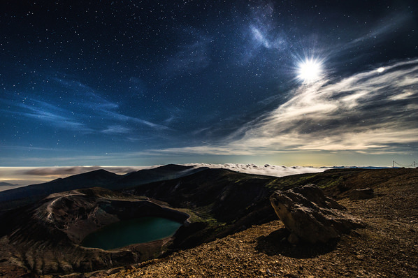 Photograph Kazuaki Koseki Crater Lake At Moonlit Night on One Eyeland