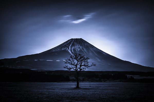 Photograph Takashi  A Tree A Mountain And A Cloud on One Eyeland