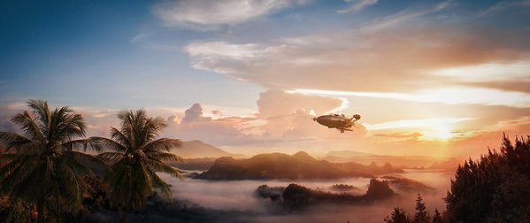 Photograph Wvilson Wallace Nature Painting Zeppelin on One Eyeland