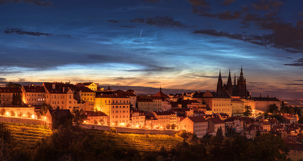 Photograph Jan Smid Comet And The Noctilucent Clouds Above Prague on One Eyeland